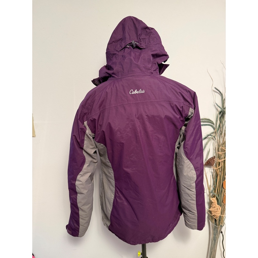 Cabelas Womens Primaloft Insulated Winter ski Jacketโ Purple Grey Hooded Small S